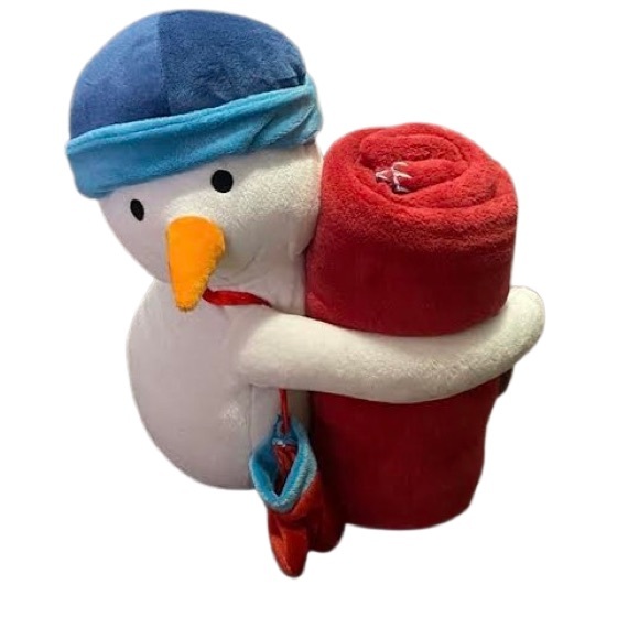 ⛄️13” Plush Toy Snowman w/Fleece Blanket - Picture 8 of 8